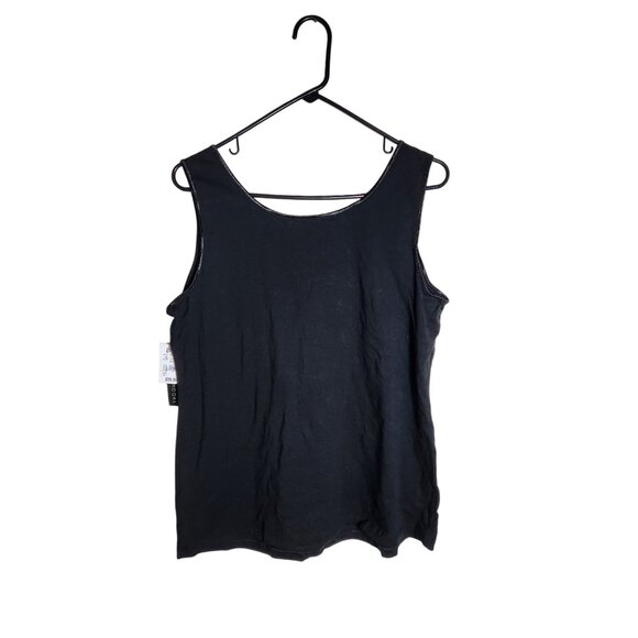 NWT Preswick & Moore Black Sleeveless Tank Top L Cotton Blend - Picture 2 of 3